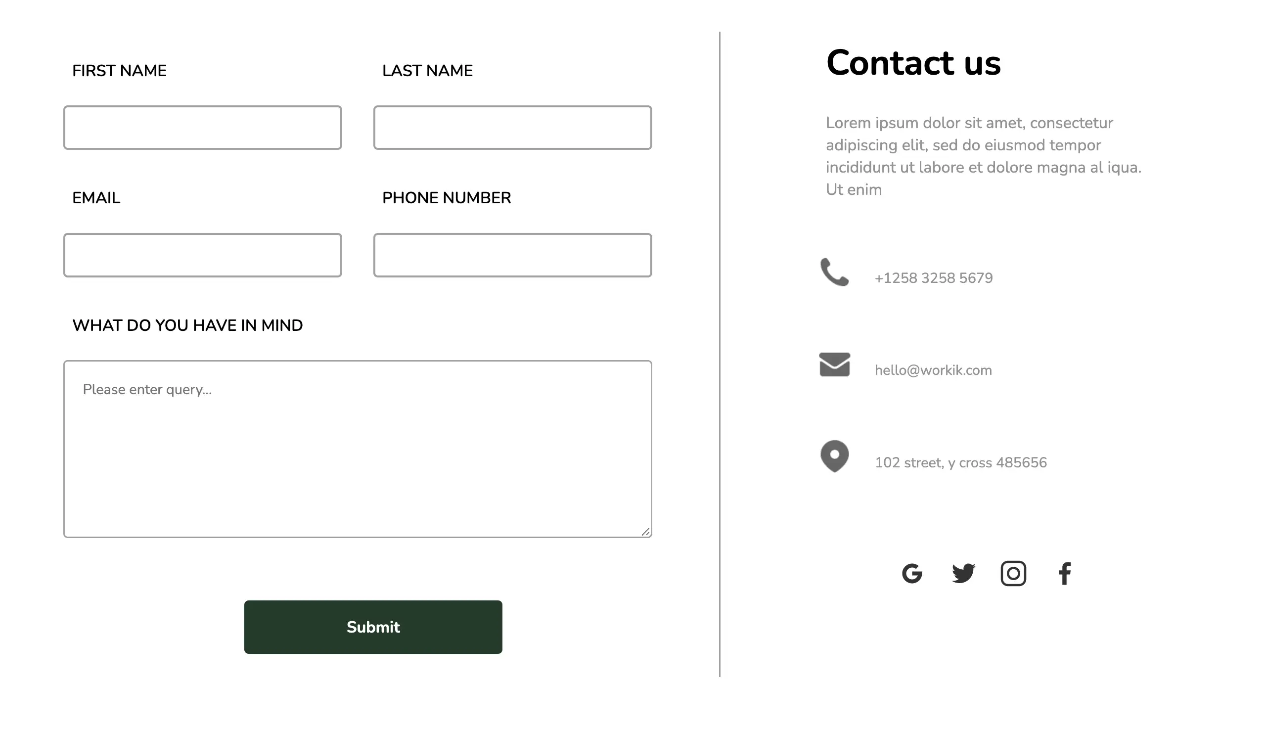 Contact designs for websites: Responsive HTML5 Contact Form Desktop